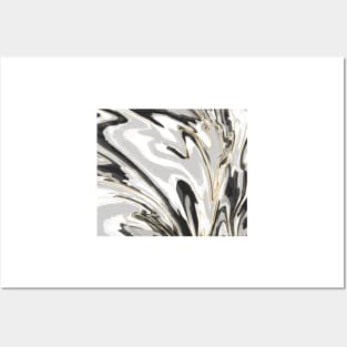 Pastel marble - monochrome gold Posters and Art